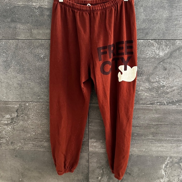 Free City Coffee Color Large Logo Pants Size XS - Picture 6 of 10